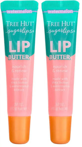 Tree Hut Watermelon Sugarlips Lip Butter, Easter Gifts for Women, Hydrating Lip Care to Lock in Moisture & Nourish Lips, Smooth & Soft Finish, 0.52 fl oz (Pack of 2)