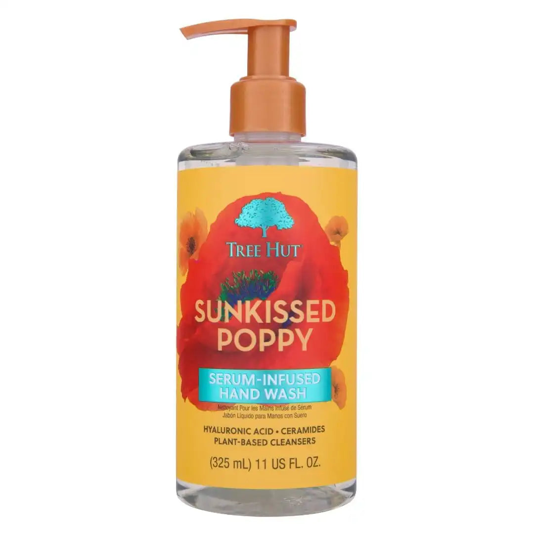 Tree Hut Sunkissed Poppy Serum Infused Hand Wash, 11 Fl Oz | Nourish & Hydrate Hands with Strengthening Skin Care, Long Lasting Scent, Cleanse & Lock in Moisture, Vegan
