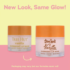 Tree Hut Vanilla Overnight Lip Mask, Deeply Hydrating Leave-On Treatment for Soft Lips, Self Care Essential, 6 oz (Pack of 2)