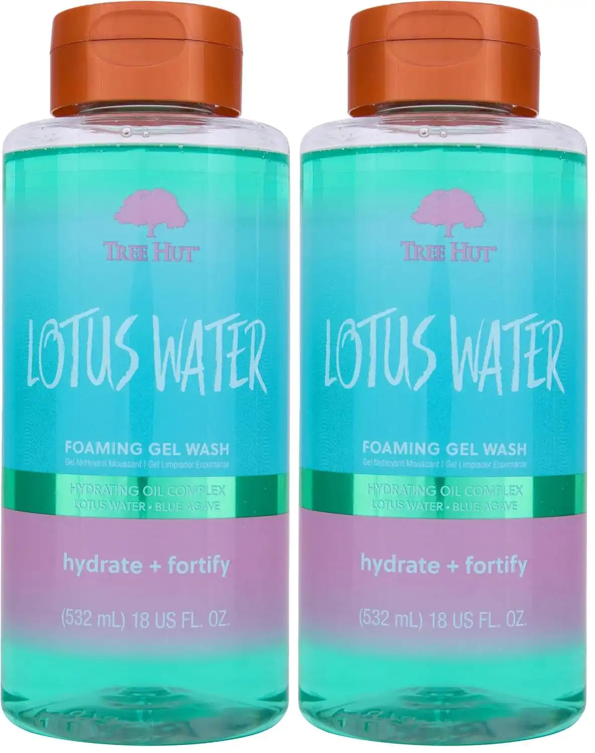 Tree Hut Lotus Water Wash Foaming Gel, Cleanse & Soothe Skin Without Stripping Moisture, Made with our Hydrating Oil Complex, 18 Fl Oz (Pack of 2)